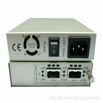 10G Media Converter with Base-R Fiber-optic, 10G SFP+ to 10G SFP+ Standalone